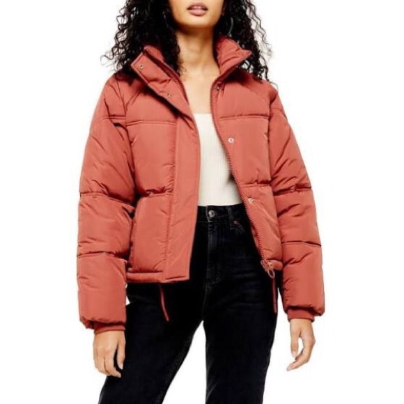 Topshop Jackets & Blazers - TOPSHOP size 2 rust red puffer jacket NWOT